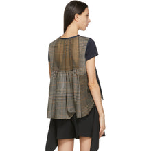 Sacai Navy Glencheck Back T-Shirt