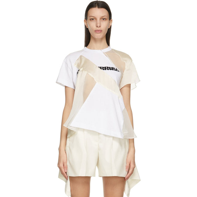 Sacai White Hank Willis Thomas Edition Cotton Jersey T-Shirt - T-shirt de jersey de coton en jersey de coton de Sacai blanc Hank Willis Thomas - Sacai White Hank Willis Thomas Edition 코튼 저지 티셔츠