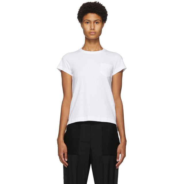 Sacai White Pleated Back T-Shirt