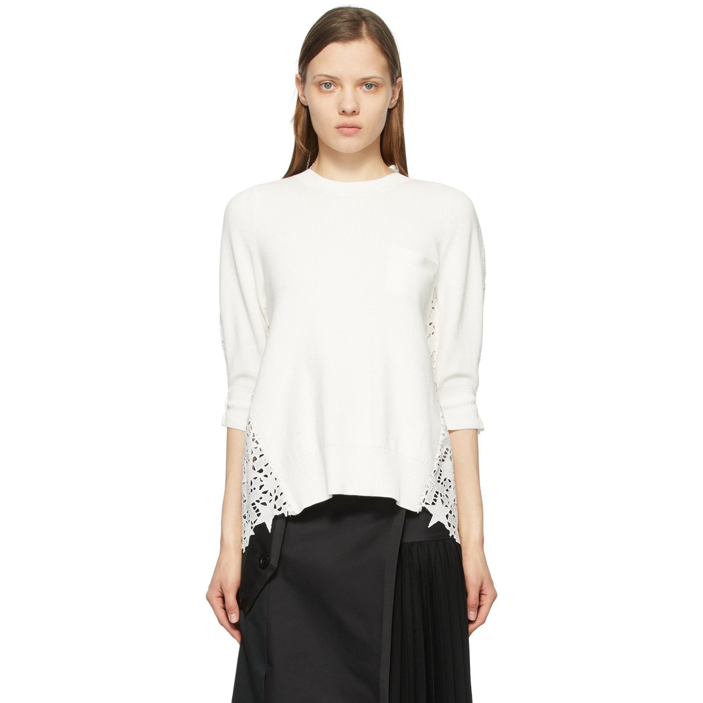 Sacai White Star Embroidered Pullover – BlackSkinny