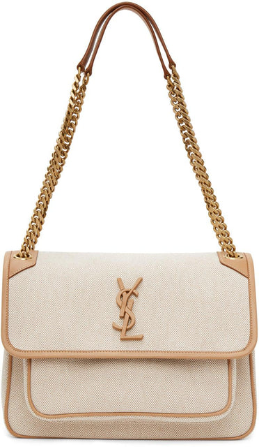Saint Laurent Beige Canvas Medium Niki Bag - Sac Saint Laurent Beige Sac Niki Medium Niki - 세인트 로트 베이지 캔버스 미디엄 니키 가방