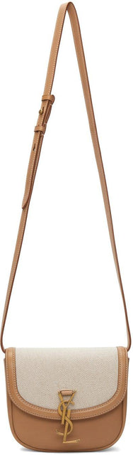 Saint Laurent Beige Canvas Small Kaia Satchel Bag - SAINT LAURENT BEIGE Toile Petit Sac Sac à Satchel Kaia - 세인트 라이 든 베이지 캔버스 작은 카이아 가치 가방
