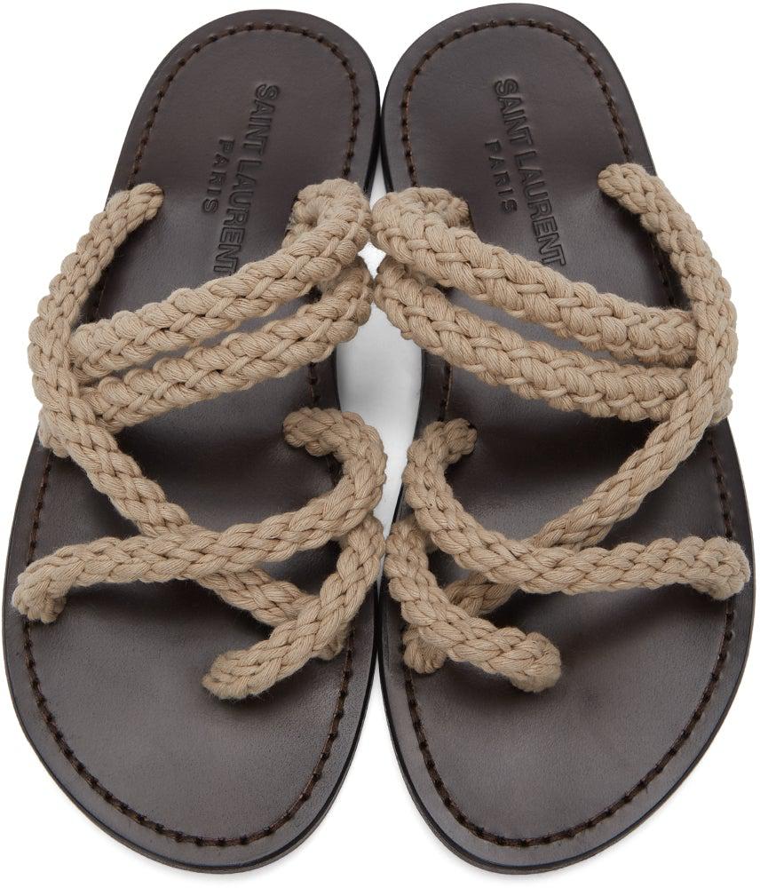 Saint Laurent Beige Jude Flat Sandals