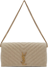 Saint Laurent Beige Linen Kate 99 Bag