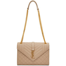 Saint Laurent Beige Medium Envelope Bag - Sac à enveloppe moyenne Saint Laurent Beige - 세인트 로트 베이지 중형 봉투 백