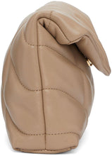 Saint Laurent Beige Quilted Small Puffer Pouch