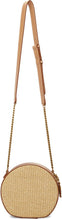 Saint Laurent Beige Raffia Small Mica Shoulder Bag