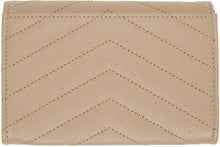 Saint Laurent Beige Small Envelope Monogramme Wallet