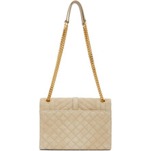 Saint Laurent Beige Suede Medium Envelope Bag