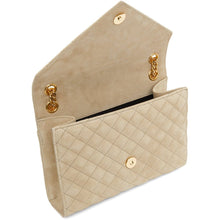 Saint Laurent Beige Suede Medium Envelope Bag