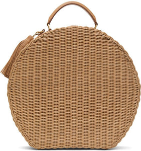 Saint Laurent Beige Wicker Medium Mica Bag