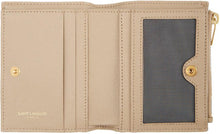 Saint Laurent Beige Zipped Monogramme Wallet