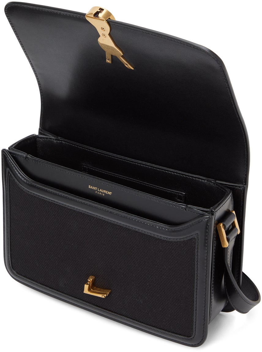 Black Solferino medium YSL-plaque leather shoulder bag