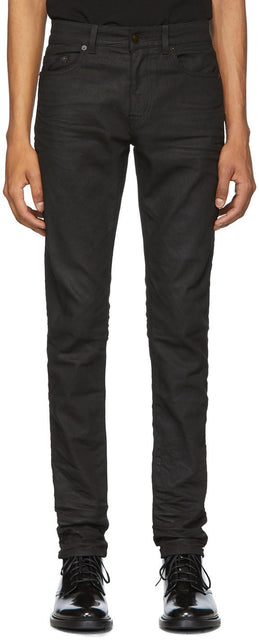 Saint Laurent Black Coated Skinny Jeans - Saint Laurent Black Coated Skinny Jeans - 세인트 로트 블랙 코팅 스키니 청바지
