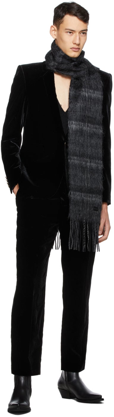 Saint Laurent Black Corduroy Long Jacket