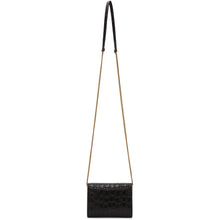 Saint Laurent Black Croc Chain Card Case Bag