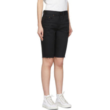 Saint Laurent Black Denim Frayed Bermuda Shorts