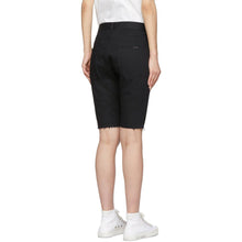 Saint Laurent Black Denim Frayed Bermuda Shorts