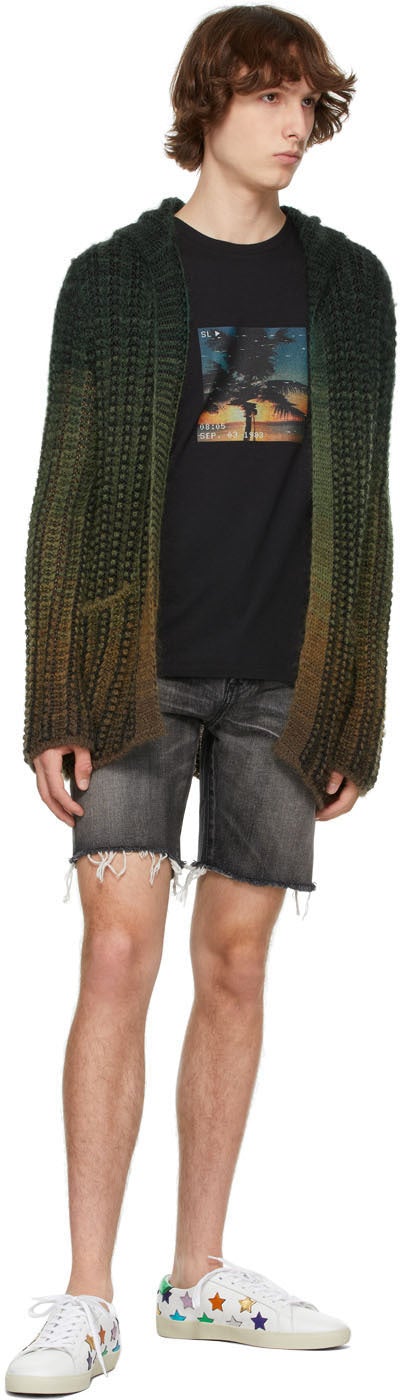 Saint Laurent Black Denim Straight Shorts
