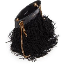 Saint Laurent Black Fringed Small Grace Bag