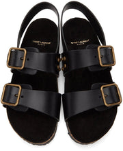Saint Laurent Black Jam Flat Sandals