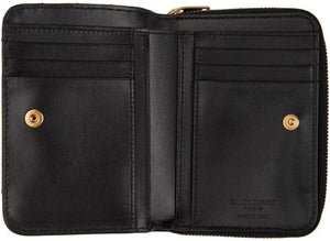 Saint Laurent Black Joan Compact Zip-Around Wallet