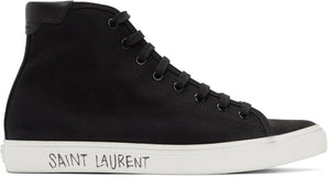 Saint Laurent Black Malibu Mid-Top Sneakers - Skin Saint Laurent Noir Malibu Sneakers à mi-toit - Saint Laurent Black Malibu Mid-Top Sneakers.