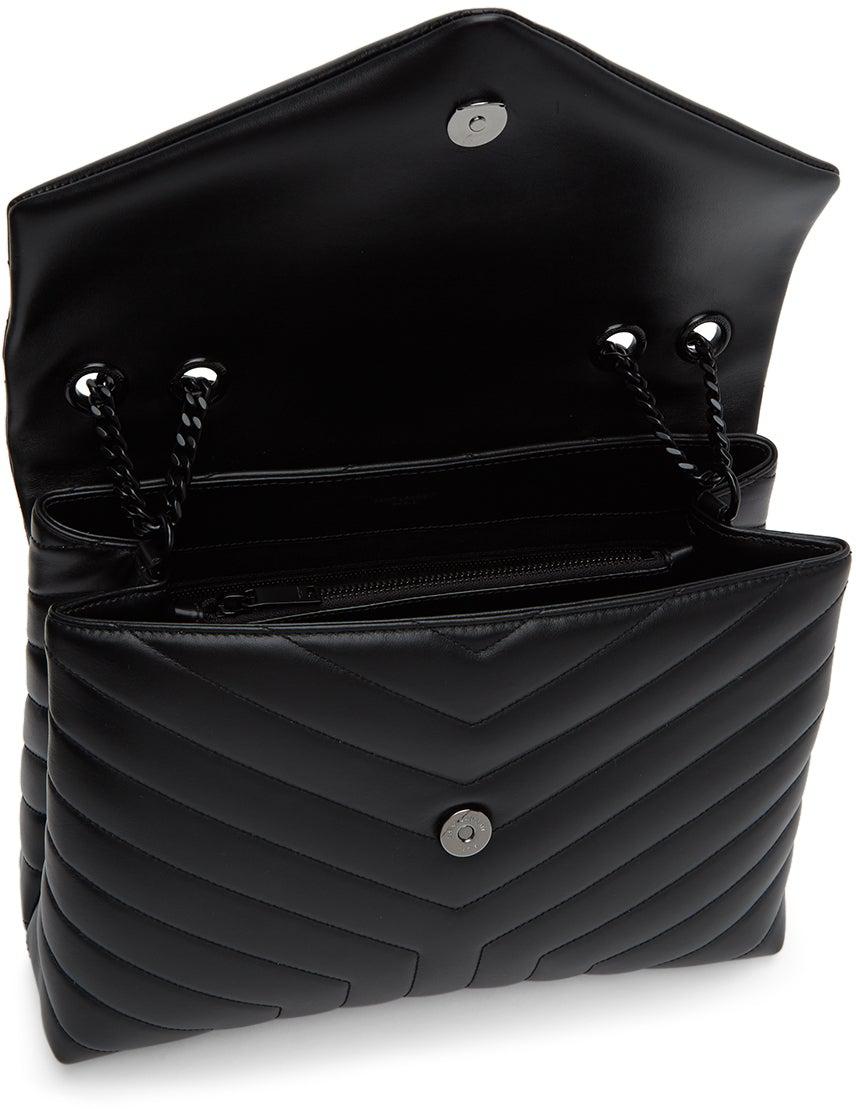 Saint Laurent Black Medium MatelassÃ© Loulou Shoulder Bag