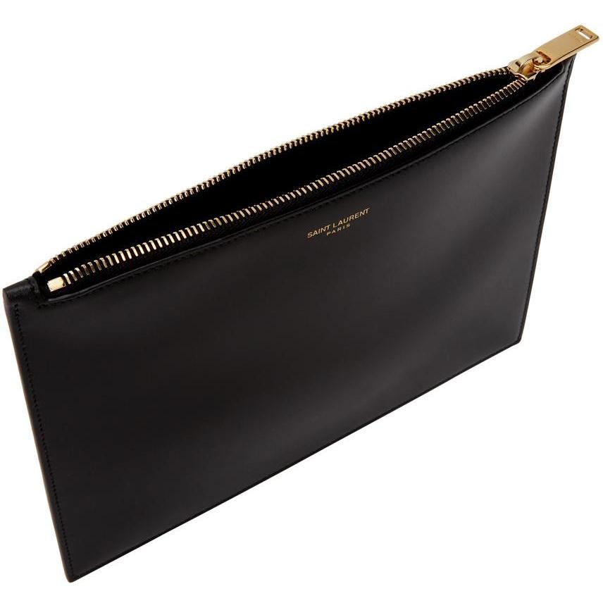 Saint Laurent Black Medium Paris Pouch - Saint Laurent Black Medium Pochette Paris - 세인트 로랑 검정색 중간 파리 주머니