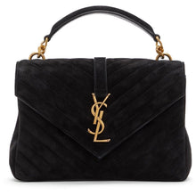 Saint Laurent Black Medium Suede College Bag