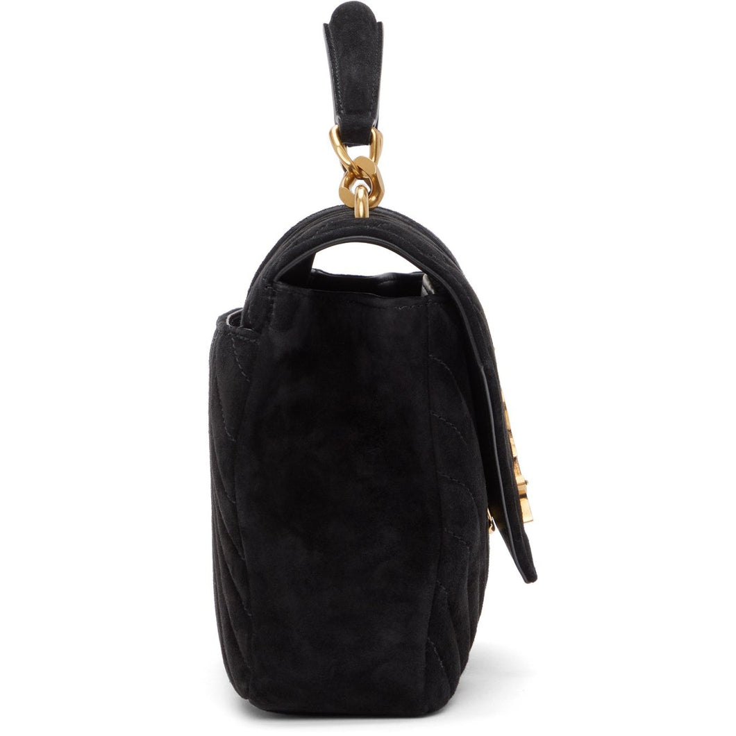 Saint Laurent Black Medium Suede College Bag