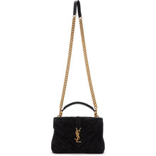 Saint Laurent Black Medium Suede College Bag - Sac Saint Laurent Black Medium Suede College Sac - 세인트 로트 블랙 중간 스웨이드 대학 가방