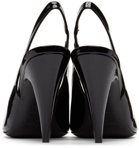 Saint Laurent Black Patent Venus Slingback Heels