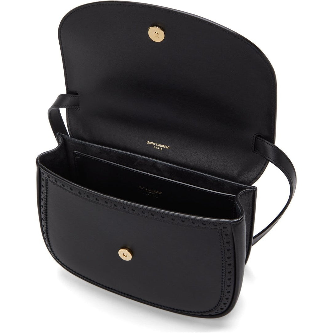 Saint Laurent Black Perforated Medium Kaia Satchel Bag