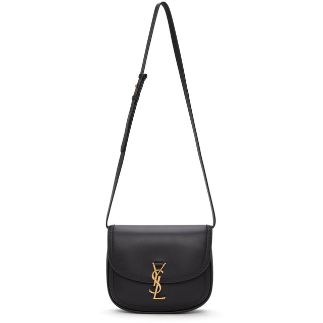 Saint Laurent Black Perforated Medium Kaia Satchel Bag - Saint Laurent Noir Perforé Moyen Kaia Sacoche - Saint Laurent Black Approrated Medium Kaia Satchel Bag.