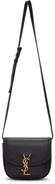Saint Laurent Black Perforated Small Kaia Bag - Saint Laurent Noir Perforé petit sac Kaia - Saint Laurent Black Perforated Small Kaia Bag.