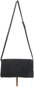 Saint Laurent Black Raffia Kate 99 Tassel Bag
