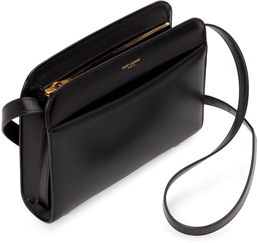 Saint Laurent Black Reversed Satchel Bag