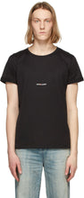 Saint Laurent Black Rive Gauche Logo T-Shirt - T-shirt Saint Laurent Black Rive Gauche Logo - 세인트 라이 렌트 블랙 리브 Gauche 로고 티셔츠