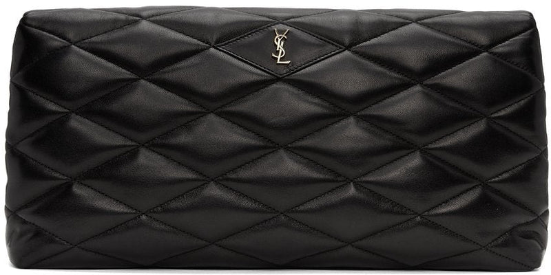 Saint Laurent Sade YSL Quilted Lambskin Pouch Clutch Bag