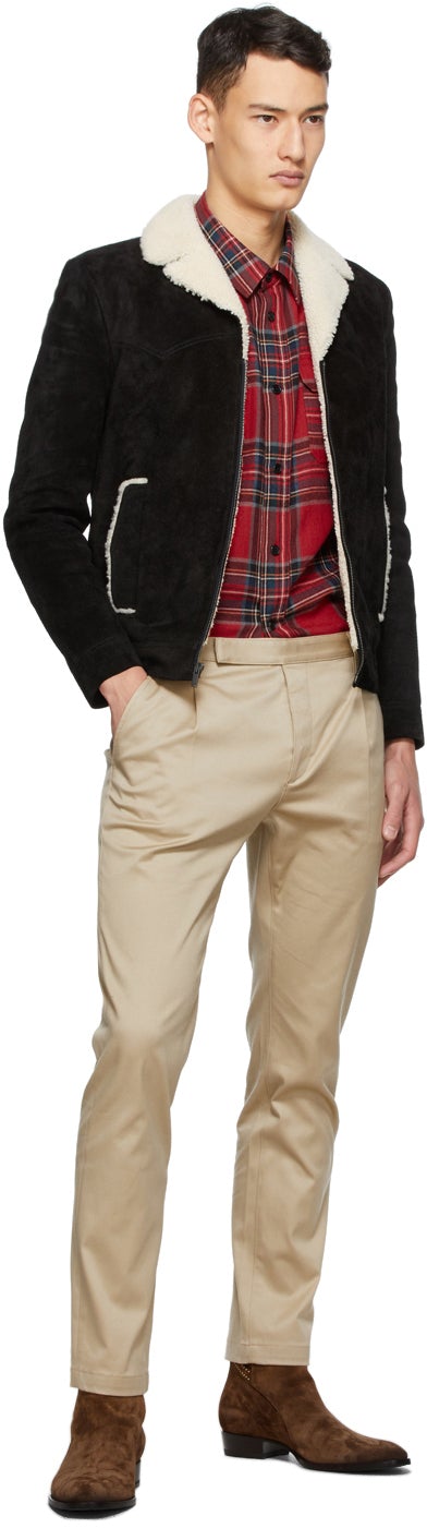 Saint Laurent Black Shearling Short Jacket