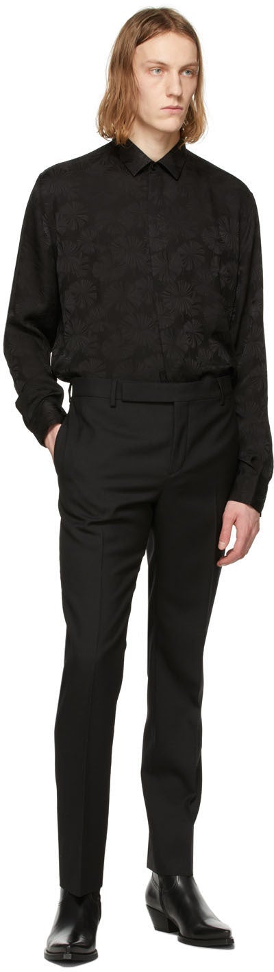 Saint Laurent Black Silk Parasol Shirt