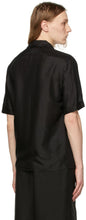 Saint Laurent Black Silk Voile Striated Short Sleeve Shirt