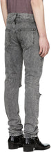 Saint Laurent Black Slit Knee Jeans