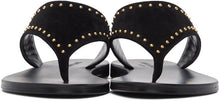 Saint Laurent Black Suede Gia Flat Sandals