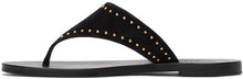 Saint Laurent Black Suede Gia Flat Sandals