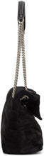 Saint Laurent Black Suede Small Loulou Puffer Bag