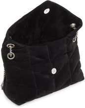 Saint Laurent Black Suede Small Loulou Puffer Bag