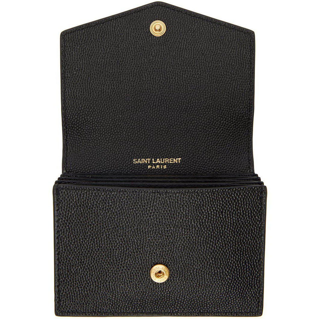 Saint Laurent Black Uptown Compact Wallet - Portefeuille Compact Saint Laurent Noir Compact Compact - 세인트 로트 블랙 업타운 컴팩트 지갑입니다