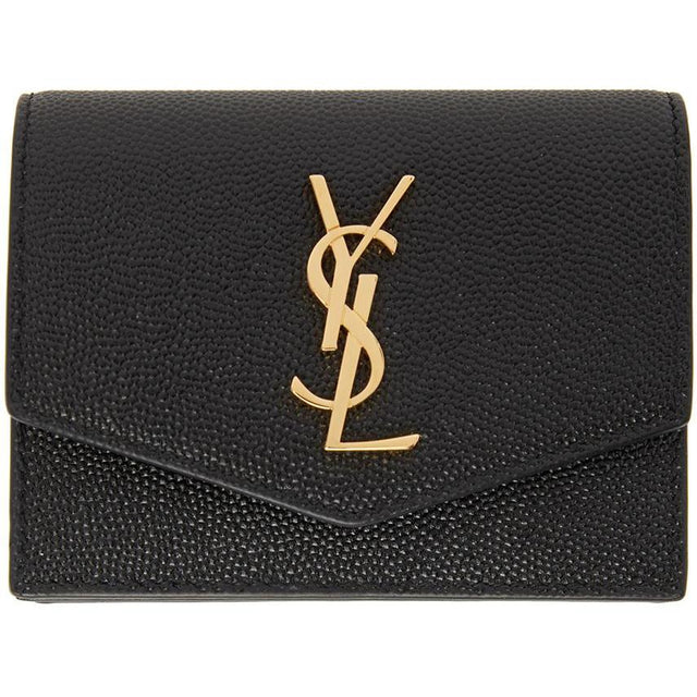 Saint Laurent Black Uptown Compact Wallet